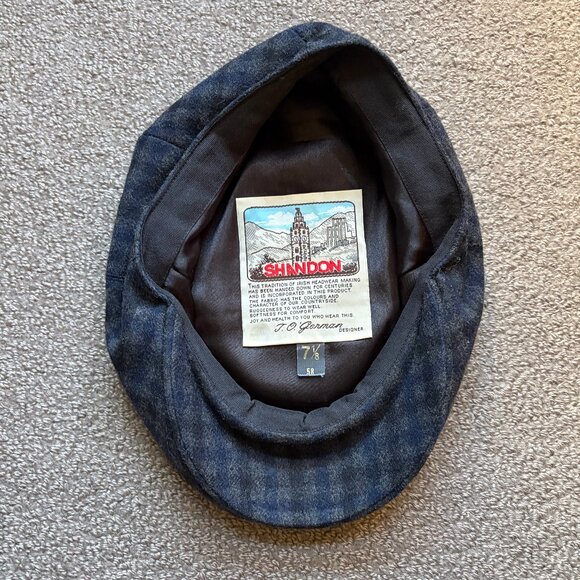 Shandon Irish Wool Plaid Golf Cap🧢 Scottish Tartan Newsboy Hat 7 1/8" 58cm - Picture 2 of 4